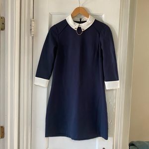 Navy Ted Baker dress with collar and cuffs Sz 2